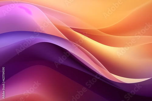 Purple and yellow background adorned with flowing wave elements, crafted in a beautiful graphic design style. ai generated