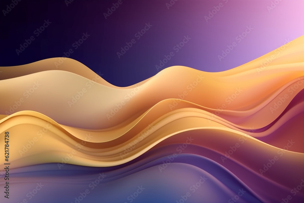 Purple and yellow background adorned with flowing wave elements, crafted in a beautiful graphic design style. ai generated Purple and yellow background adorned with flowing wave elements, crafted in a beautiful graphic design style. ai generated