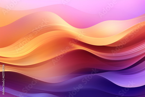 Purple and yellow background adorned with flowing wave elements, crafted in a beautiful graphic design style. ai generated