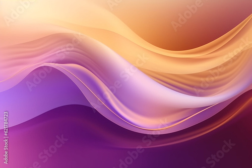 Purple and yellow background adorned with flowing wave elements, crafted in a beautiful graphic design style. ai generated