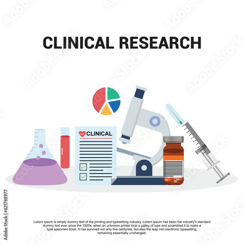 clinical research concept vector illustration