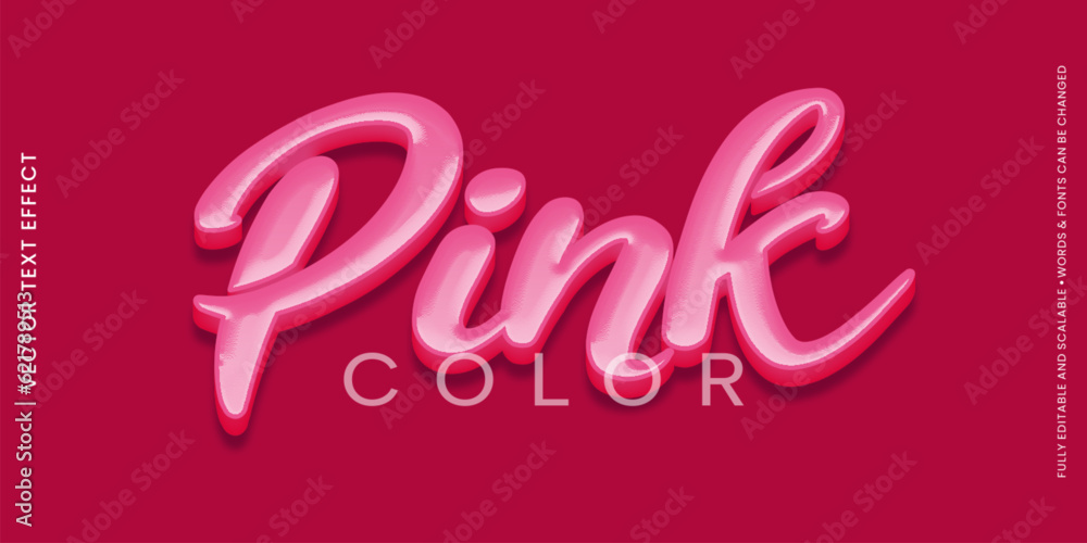 Pink text color vector text effect