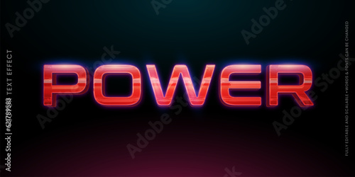 Power 3d style text effect