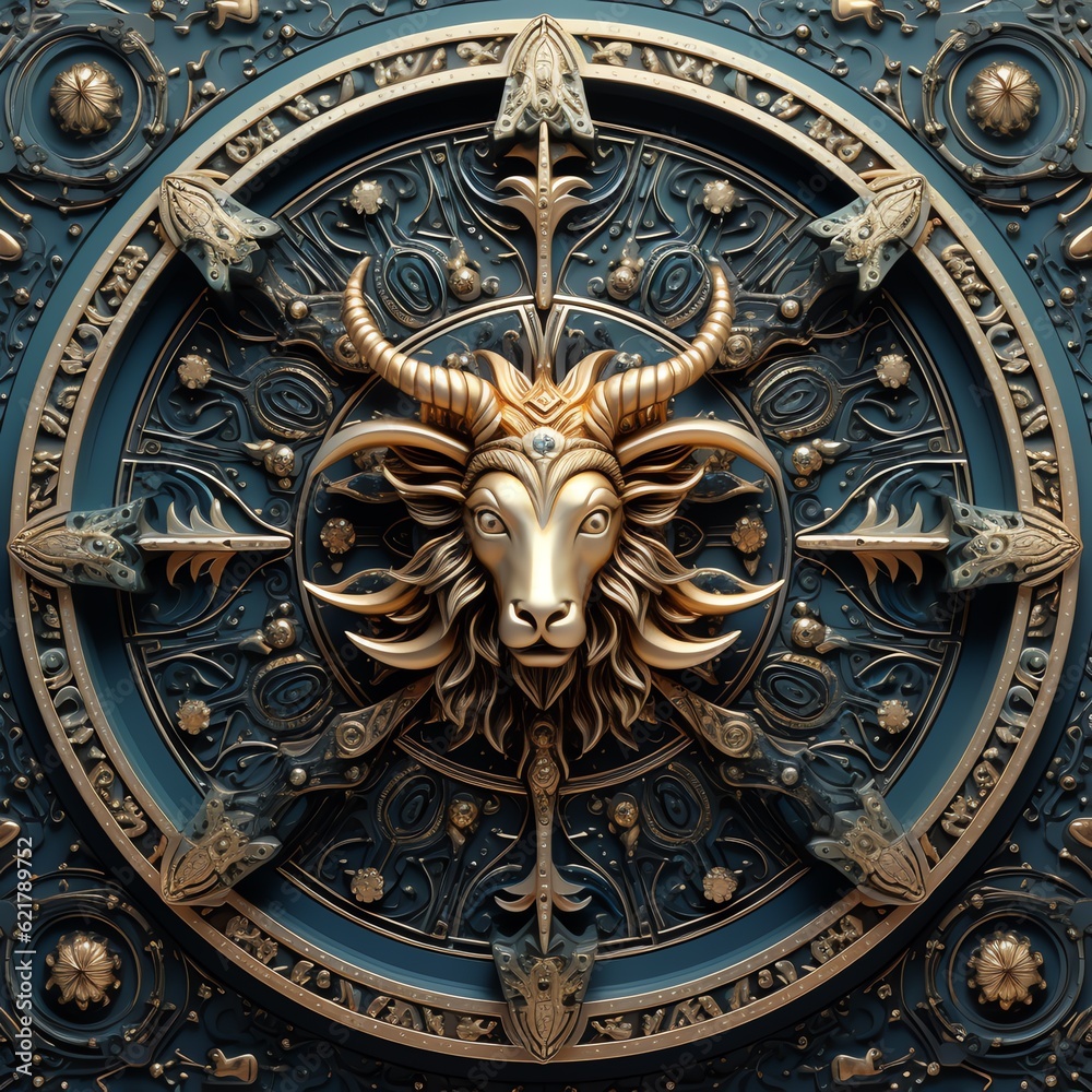 3D Intricate Capricorn Zodiac Sublimation Tile Seamless