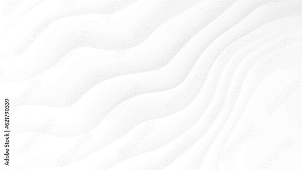 White curve waves abstract motion background. Seamless looping animation