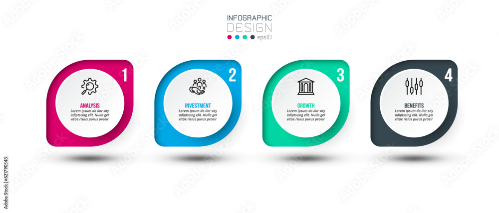 Infographic template business concept with step.
Infographic template business concept with step.