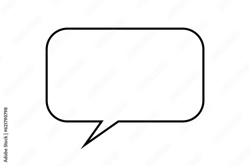Simple line drawing of a speech bubble with rounded corners Simple line drawing of a speech bubble with rounded corners