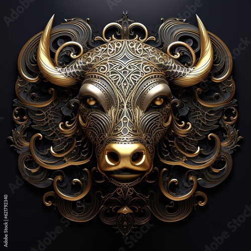 3D Intricate Taurus Zodiac Sublimation Tile Seamless