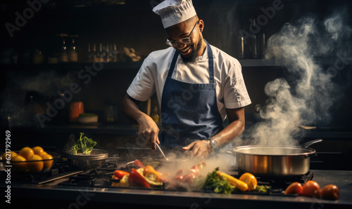 african chef preparing food for a gourmet restaurant  © STORYTELLER
