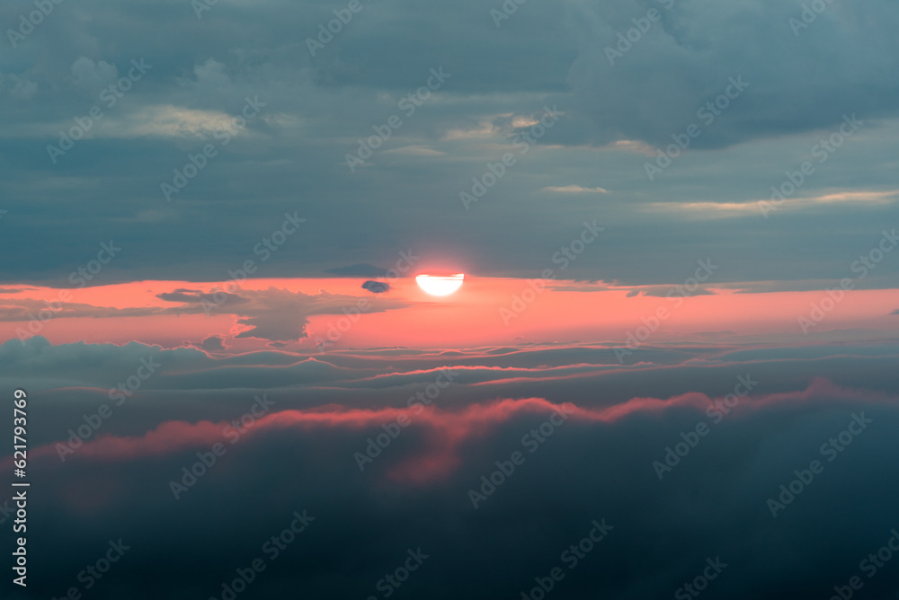 sunset with cloud over the mountains