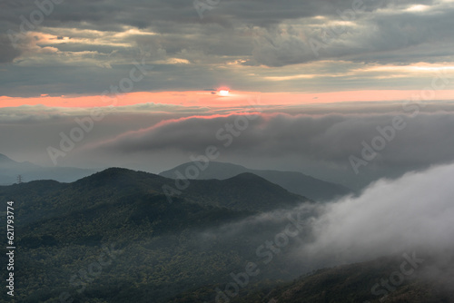 sunset with cloud over the mountains