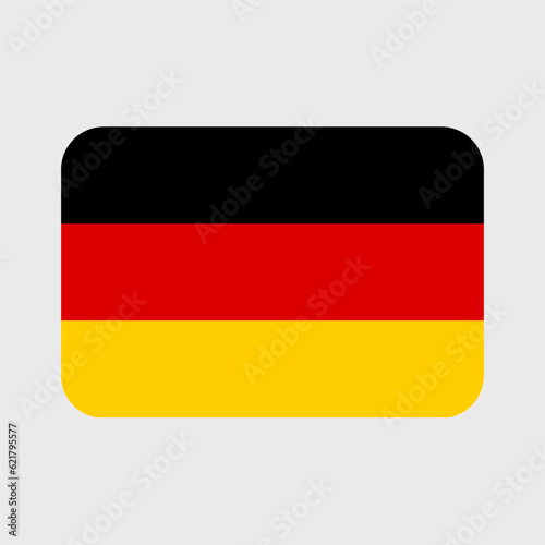 Germany flag vector icons set in the shape of heart, star, circle and map. German flag illustration in different geometrical shapes.