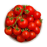 cherry tomatoes on a vine isolated on white transparent png background 