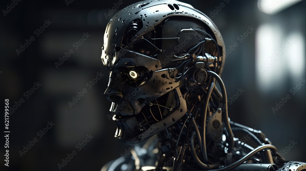 Fototapeta premium Revolutionizing Technology: High Detailed Robot Illustrating the Advancements of the New AI Generation. Generative AI.