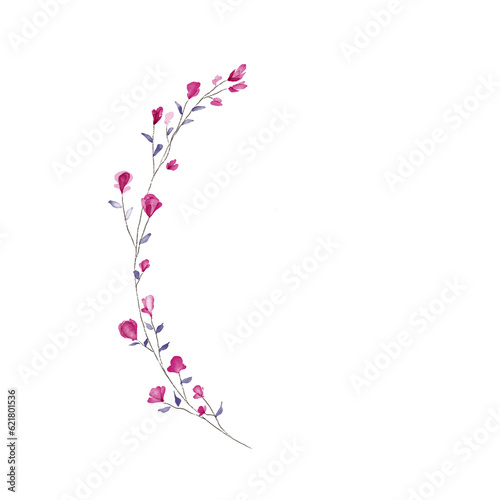beautiful flower watercolor transparent background created with procreate