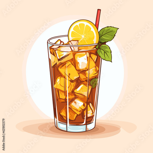 Long Island Iced Tea: The Ultimate Mixed Drink Vector Illustration