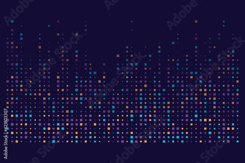  Pixel mosaic. Pixel decay illustration. Falling pixels. Abstract background.