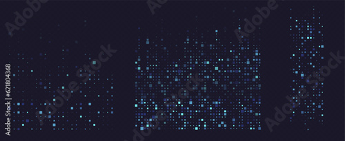  Pixel mosaic. Pixel decay illustration. Falling pixels. Abstract background.