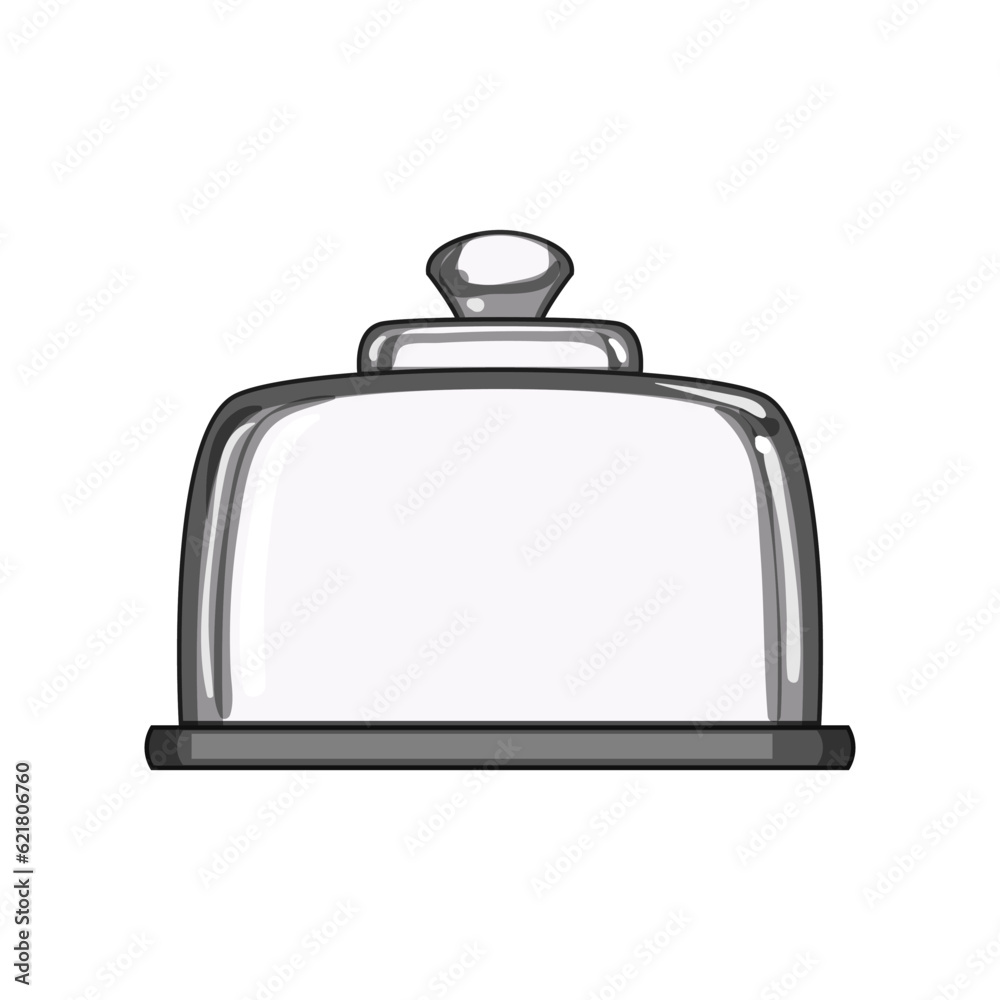 Obraz premium tray cake dome cartoon. birthday decoration, dish element, empty realistic tray cake dome sign. isolated symbol vector illustration