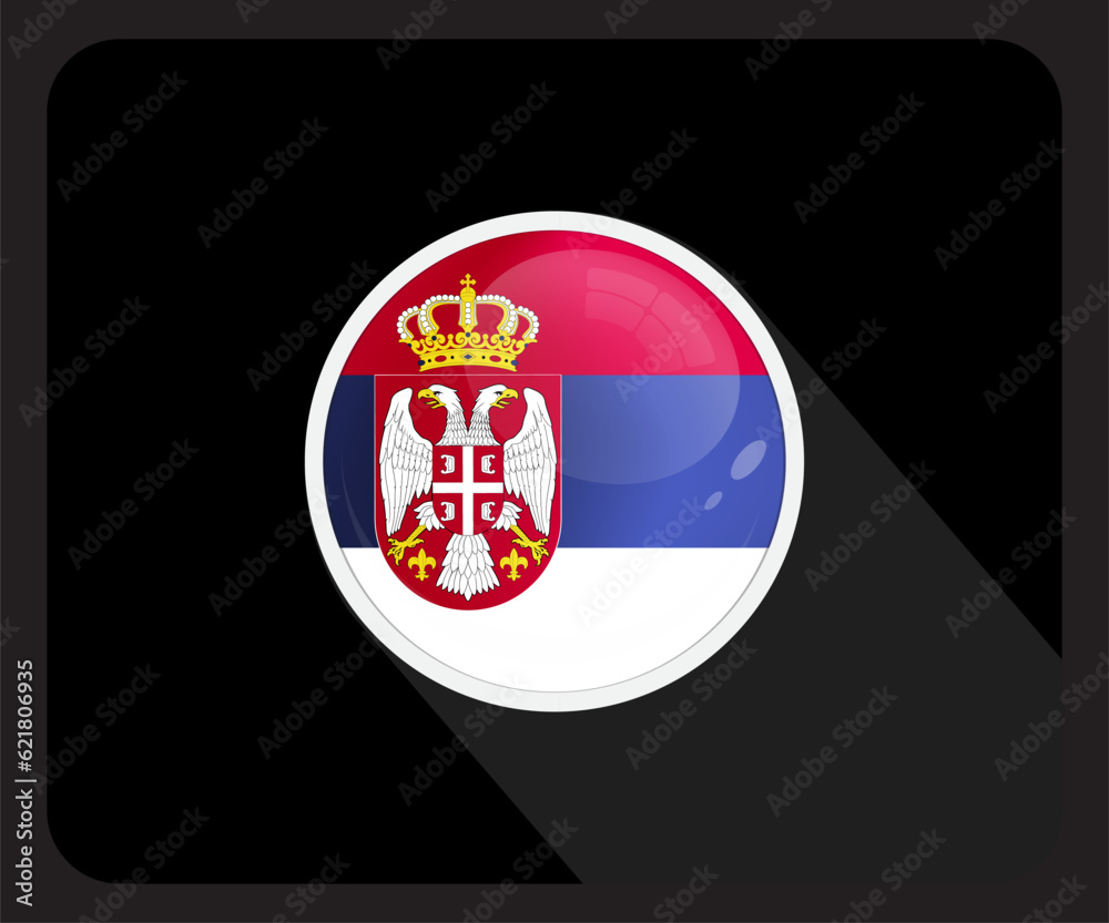 Serbia Circle Glossy Pride Flag Icon
