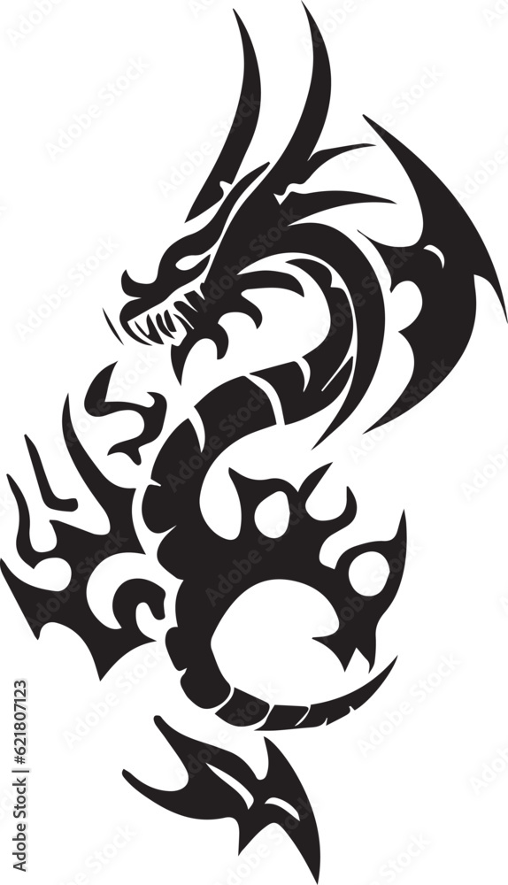 Dragon tattoo design illustration vector Dragon tattoo design illustration vector