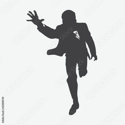 Dynamic Silhouettes of Energetic Businessmen in Action  Vector Running Man Collection