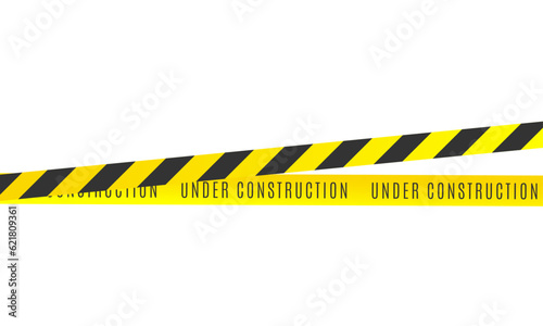 Vector hazard black and yellow striped ribbon, caution tape of warning signs for crime scene or construction area
