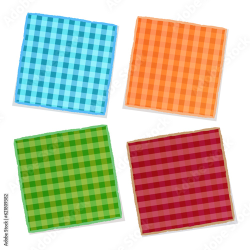 Vector kitchen towel or tablecloth with chequered