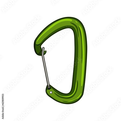 tool carabiner clip cartoon. clasp extreme, mountaineering rope, steel sport tool carabiner clip sign. isolated symbol vector illustration