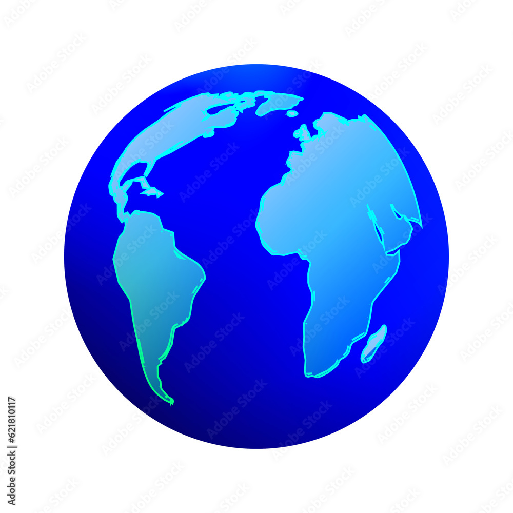 blue globe isolated on white background