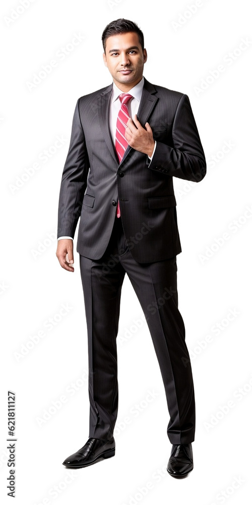 Businessman, Man wearing a suit, isolated, transparent background, no background. PNG. Generative AI.