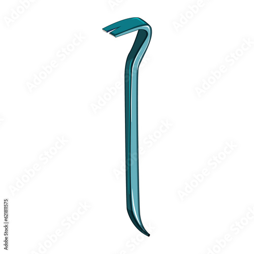 steel crowbar metal cartoon. burglar carpentry, claw lever, wrecking burglary steel crowbar metal sign. isolated symbol vector illustration