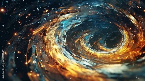Galaxy and nebula in deep space. Cosmic spiral galaxy for wallpaper, desktop, poster, cover booklet. Illustration for design. Galaxy in space, computer generated abstract background, 3D render