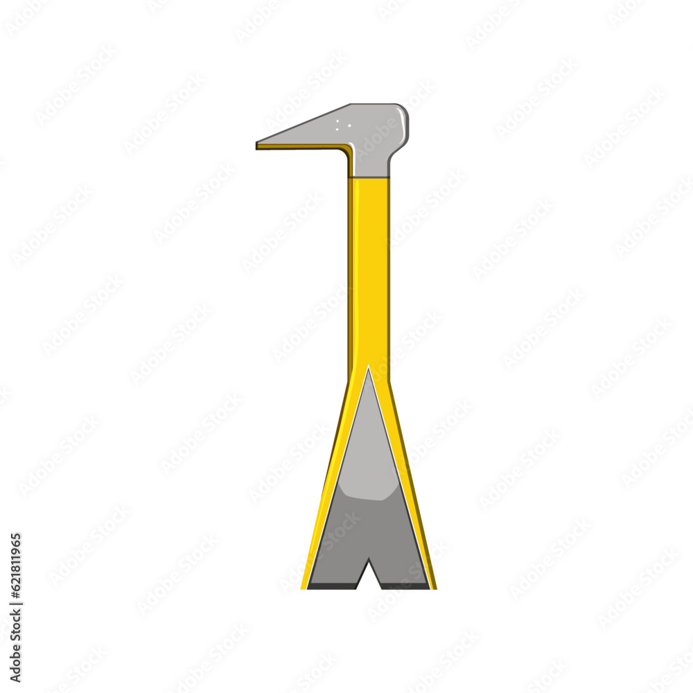 carpentry crowbar metal cartoon. claw lever, wrecking burglary, crime object carpentry crowbar metal sign. isolated symbol vector illustration carpentry crowbar metal cartoon. claw lever, wrecking burglary, crime object carpentry crowbar metal sign. isolated symbol vector illustration