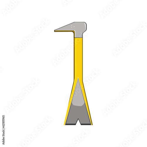 carpentry crowbar metal cartoon. claw lever, wrecking burglary, crime object carpentry crowbar metal sign. isolated symbol vector illustration