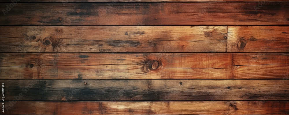 Naklejka premium Old wooden background. generative ai