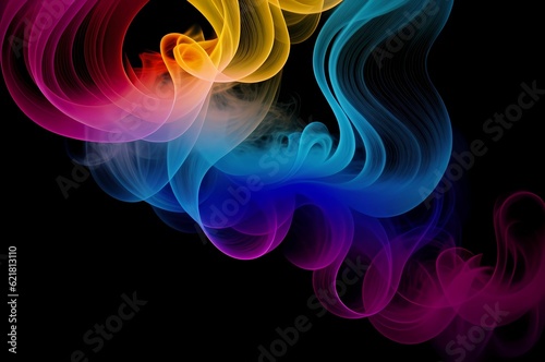 colorful abstract smoke on dark background