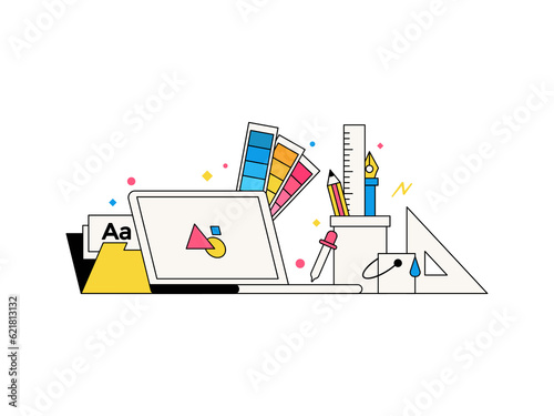 UI UX Illustration Design User Interface Experience Wireframe Layouting Figma Userflow Website Mobile App Screen Desktop Dashboard Computer Laptop Phone Tablet Responsive