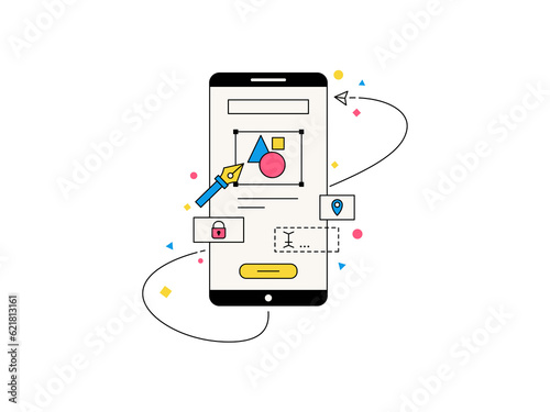 UI UX Illustration Design User Interface Experience Wireframe Layouting Figma Userflow Website Mobile App Screen Desktop Dashboard Computer Laptop Phone Tablet Responsive