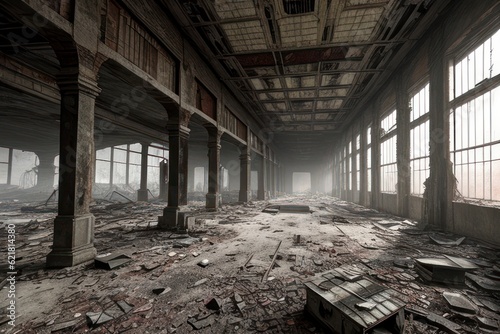 Interior of a post apocalyptic building