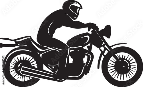 Motor bike rider vector tattoo design illustration