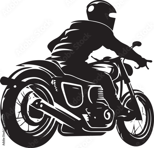 Motor bike rider vector tattoo design illustration