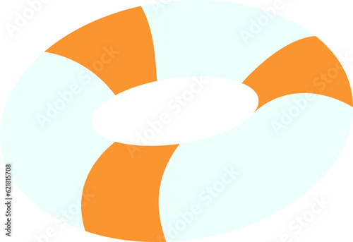 白とオレンジの浮き輪