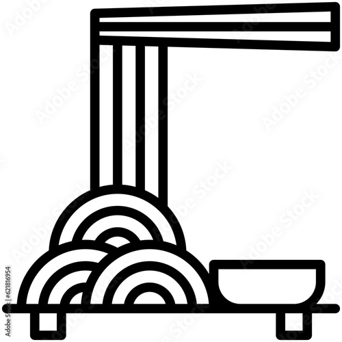 Japanese food icon, soba, line style icon