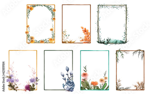 watercolor set vector illustration autumn bouquet elements isolated on white background