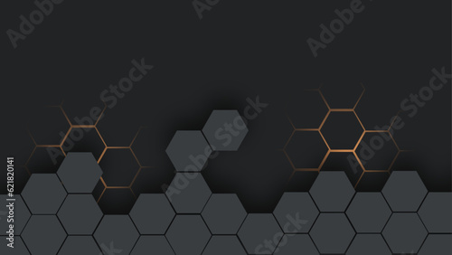 Fototapeta Naklejka Na Ścianę i Meble -  hexagonal design. Background with a geometric abstraction and basic hexagonal components. design in medicine, technology, or science.