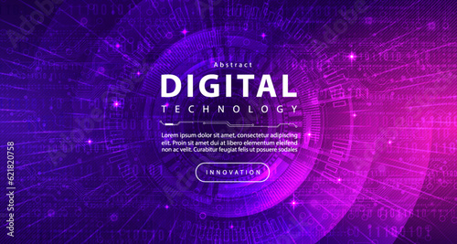 Abstract digital technology futuristic circuit blue pink background, Cyber science tech, Innovation communication future, Ai big data, internet network connection, Cloud hi-tech illustration vector