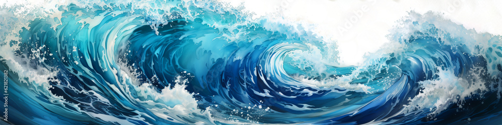 Giant Ocean Wave on transparent background isolated png.Generated with AI