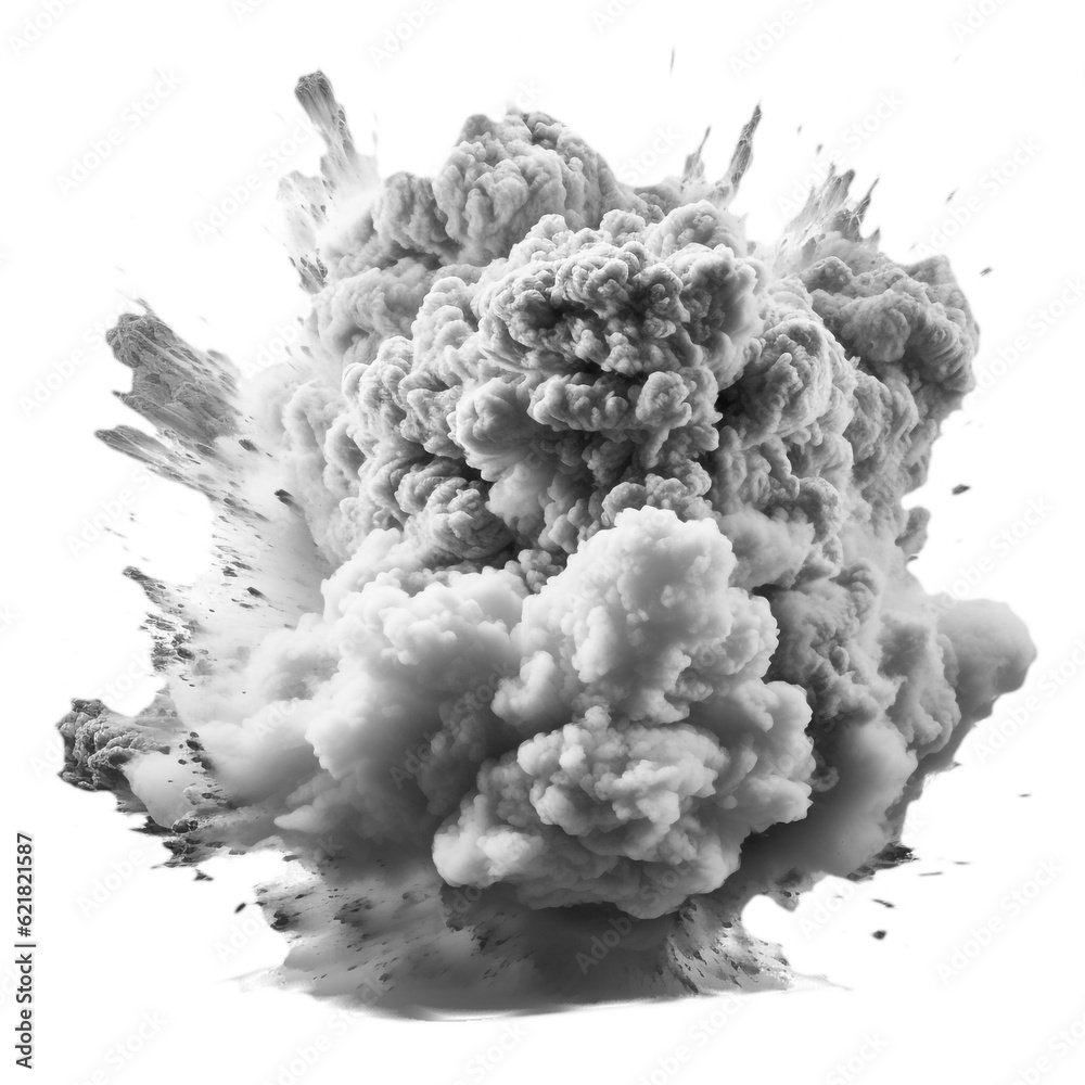 Smoke explosion isolated background PNG file.Generated with AI. Smoke explosion isolated background PNG file.Generated with AI.