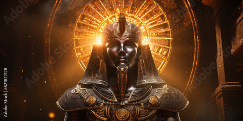 Ra, Egyptian god of sun, heaven, kingship, power, and light.. Generative AI photo
